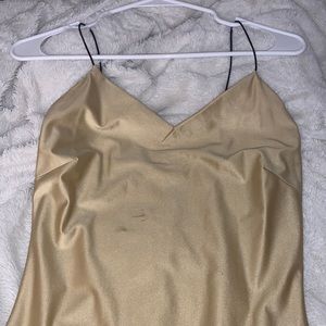 Gold skinny mini dress
